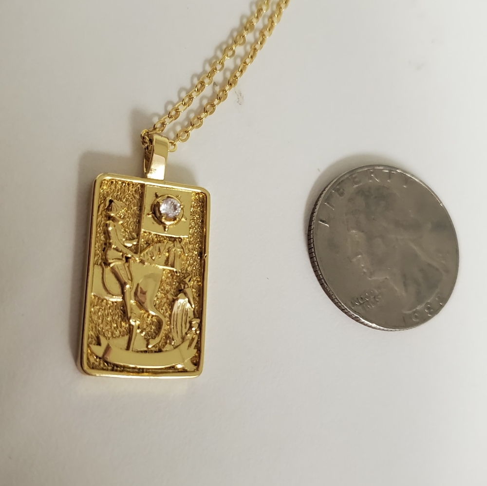 18k Gold Filled Death Tarot Card Necklace